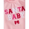 thumbnail image 5 of Newborn Baby Girls Christmas Clothes Letter Embroidery Sweatshirt Romper Long Sleeve Oversized Bodysuit Fall Winter Outfit, 5 of 8