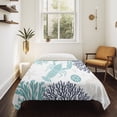 thumbnail image 4 of Turquoise Coastal Large Tapestry for Bedroom Wall Hanging Tapestry, Summer Lobster Coral Nautical Ceiling Backdrop Tapestries Poster Blanket Wall Decor for Teens Room Living Room Dorm 85" x 90", 4 of 8