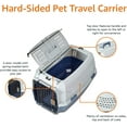 thumbnail image 3 of 2-Door Top-Load Hard-Sided Pet Travel  for Cats & Dogs, Gray & Blue, 3 of 11