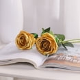 thumbnail image 2 of Halloween Black Artificial Flowers Silk Black Roses Real Touch Bridal Wedding Bouquet for Home Garden Party Floral Decor 10 Pcs (Black), 2 of 5