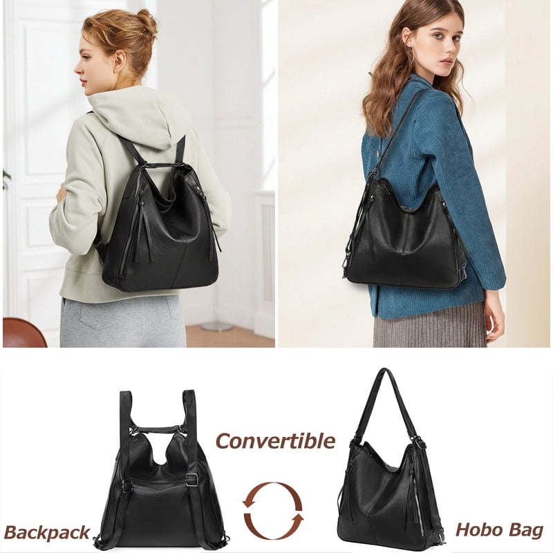 FALAN MULE Tote Handbags for Women Convertible Backpack Purses PU Leather Hobo Bags