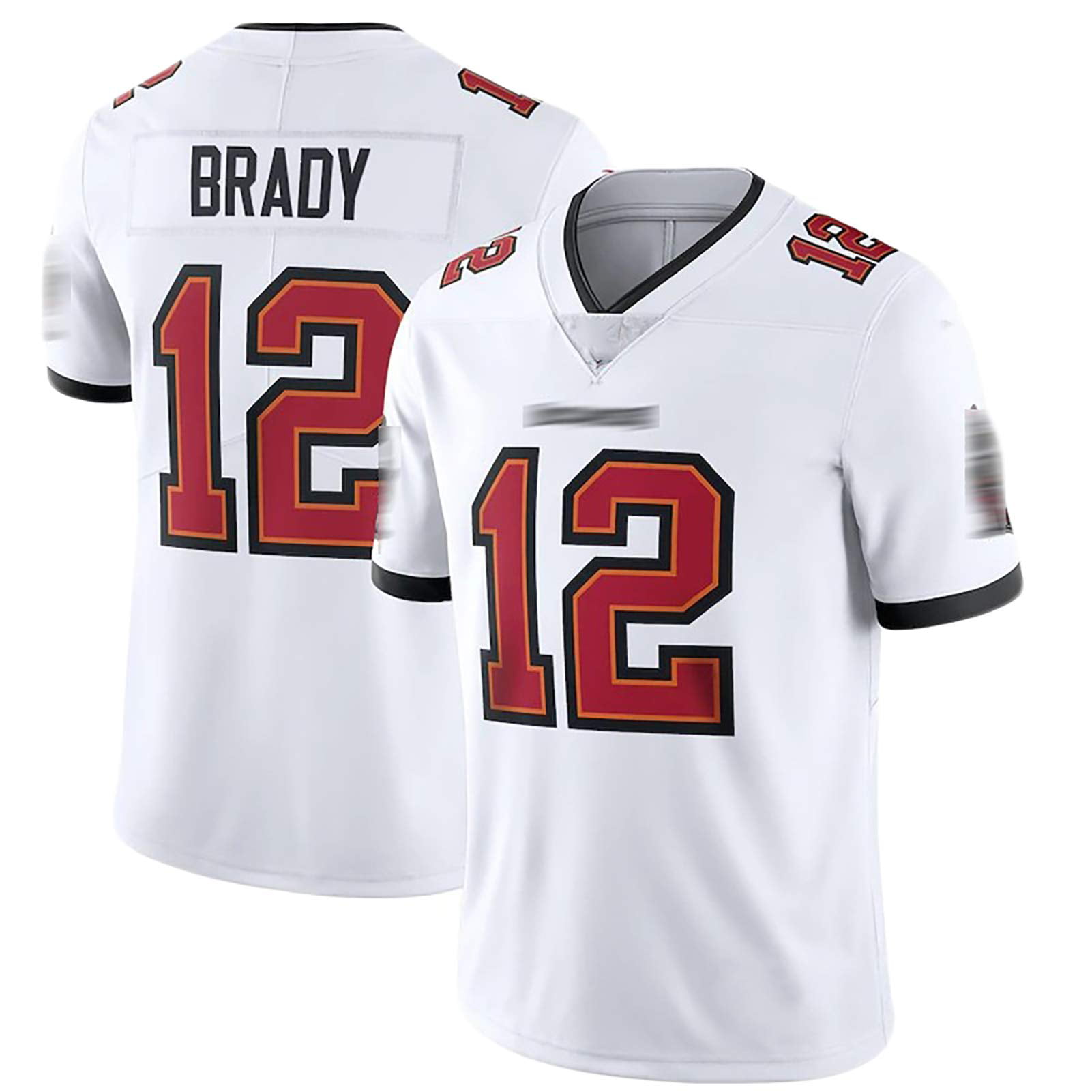 Mens American Football Jersey for Buccaneers 12 Brady Jersey Rugby Training T-Shirt The Greatest Quarterback in History Embroidery Uniform White-2XL 
