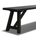 thumbnail image 4 of Grain Wood Furniture Cascais Solid Wood Bench with Farmhouse Base in Black Oak Top and Base, 4 of 5