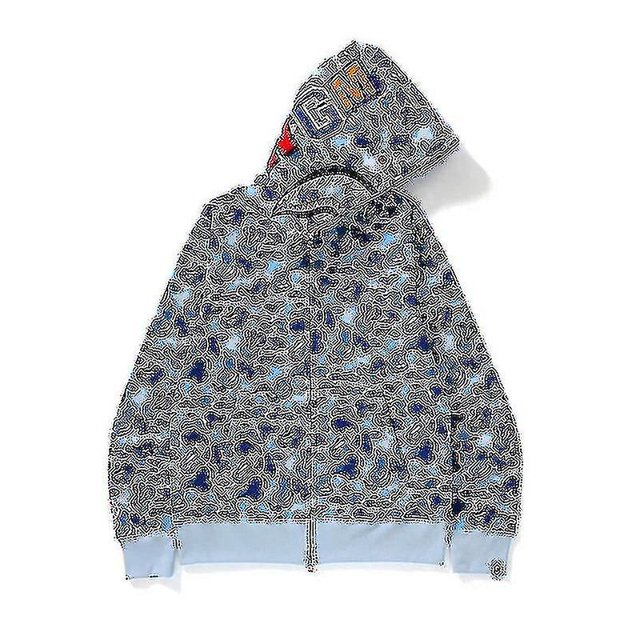 Mens Hoodie Camo Loose Zipper Jacket Sweatershirt For Men Boy_fs