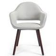 thumbnail image 6 of Set of 2 Ave Iron Frame Brown Faux Leather Dining Chair with Stitching, 6 of 8