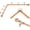 Brown Wood Grain, variant on Bay Window Curtain Rods with Aluminum Brackets and Imitation Wood Grain Leaf Pattern Finials,1 Inch Curved Curtain Rods for Windows 36-72 & 36-72 Inch,Telescoping Wood Curtain Rod,Brown Wood Grain