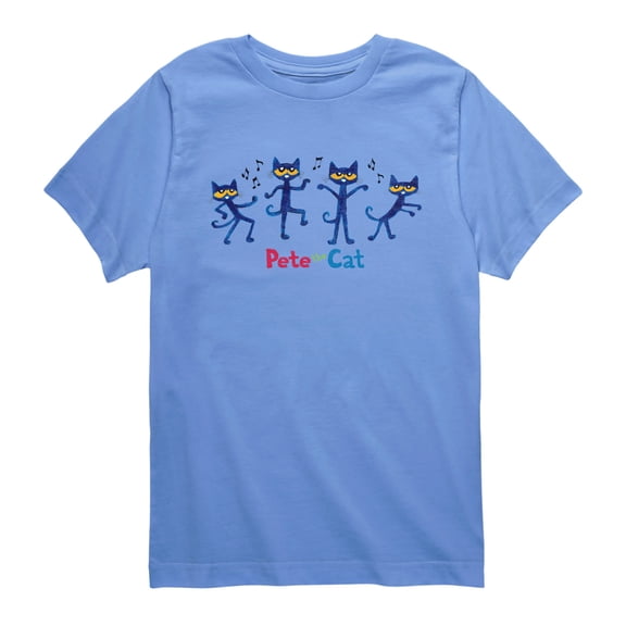 MerryMakers - Pete The Cat Dance - Youth Boys Short Sleeve Graphic T-Shirt