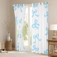 thumbnail image 3 of Feelyou Blue Bow Curtains Pack of 2 (42x84 Each), Princess Bowknot Curtains Blackout, 3 of 6