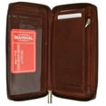 thumbnail image 2 of Genuine Leather Checkbook Cover Zippered Credit Card ID Holder Wallet 653 CF, 2 of 5