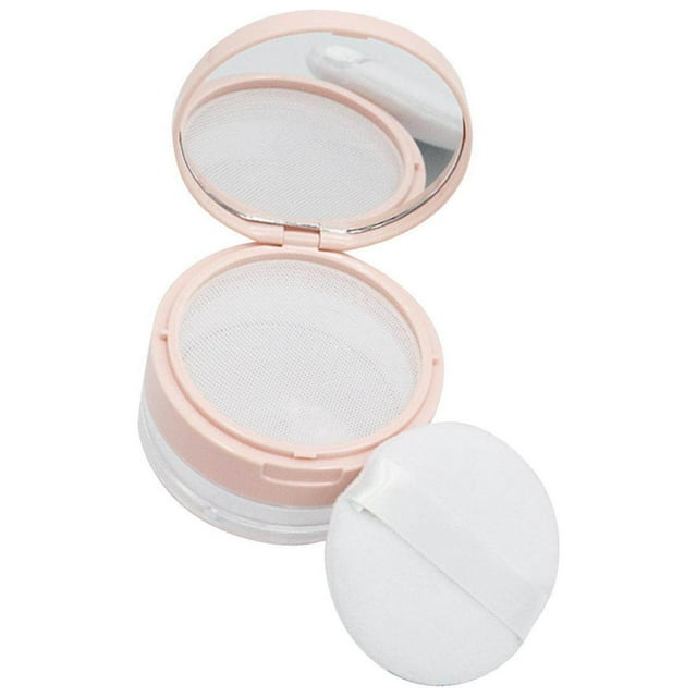 Xingzhi Makeup Powder Container Powder Box 20G Flip Lid Refillable Cosmetic Jar Pink Big Net Sifter