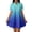Blue, variant on Women's Summer Ombre Shirt Dress, Sexy Button Down Lapel Neck Mini Dress, Casual Gradient Print Babydoll Dress