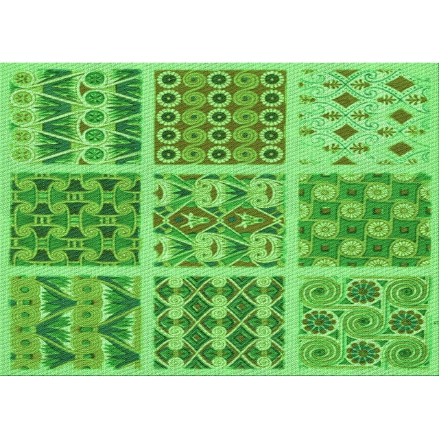 Ahgly Tapis Rectangulaire Lavable en Machine Intérieur Transitionnel Vert Émeraude, 2 Pieds x 4 Pieds