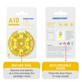 thumbnail image 2 of ENERGYPORT Size 10 Hearing Aid Batteries, 60 Count Long-Lasting Battery Pack, Yellow Long Tab for Easy Change, 2 of 4