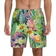 thumbnail image 3 of Uemuo Watercolor Blooming Cactus Pattern Mens Swim Trunks Quick Dry Board Shorts with Mesh Lining, Stretch Beach Shorts Quick Dry No-Chafing Board Shorts-Medium, 3 of 9