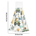 thumbnail image 3 of Car with Animal Hand Towels 2 Pack Quick Dry Velvet Soft with Velcro Kitchen Bath 14x18in, 3 of 7