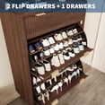 thumbnail image 4 of QinaQin 48-Inch Tall Freestanding Recessed Shoe Cabinet with 2 Flip-Top Drawers and a Hidden Narrow Shoe Rack Storage Unit, Suitable for Entryways and Living Rooms, 4 of 8