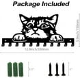 thumbnail image 3 of Cute Cat Hooks Key Holder Cat Wall Mounted Door Key Organizer for Dog Leash Animal Theme Decorative Hook with Screws Art Decor for Kitchen Hat Rack Gift for Cat Lover Black, 3 of 9