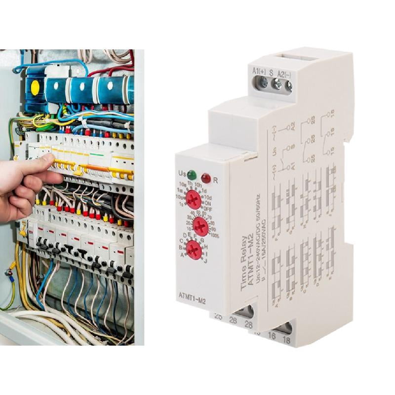 JZROCKER Portable DIN Rails Mounted Time Relaying with 10 Delay Functions Easy Setups for Efficient Equipment Management