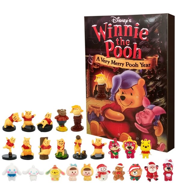 Caja de regalo con calendario de Adviento Stitch, modelo de figura aleatoria de Anime, muñecas, adorno de Navidad, cuenta regresiva de 24 días, coleccionables, juguetes para niños