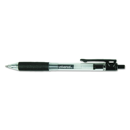 Comfort Grip Retractable Gel Pen, 0.7mm, Black Ink, Smoke Barrel,