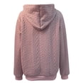 thumbnail image 5 of Plain Jacquard Knit Hoodies for Women Fall Winter Long Sleeve Casual Hooded Sweatshirt Pullover Tops, 5 of 7