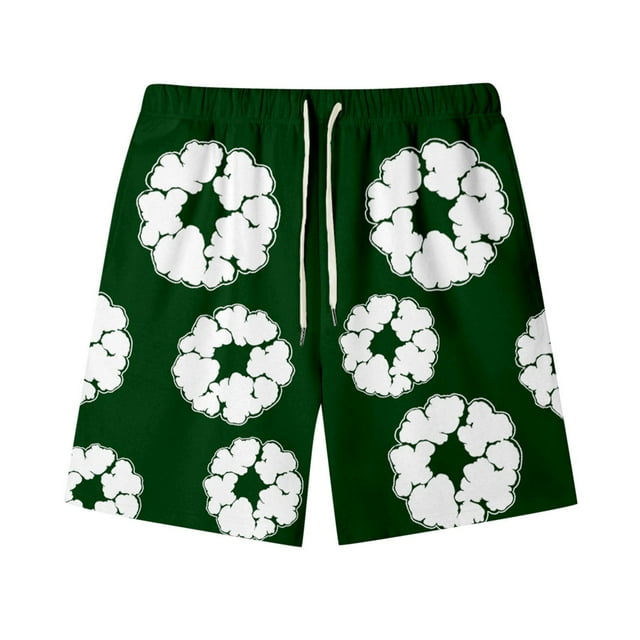 WILLBEST Men Swim Trunks Male Print Dt Theme Summer Board Shorts Resort Fully Printed Tie Pocket Shorts