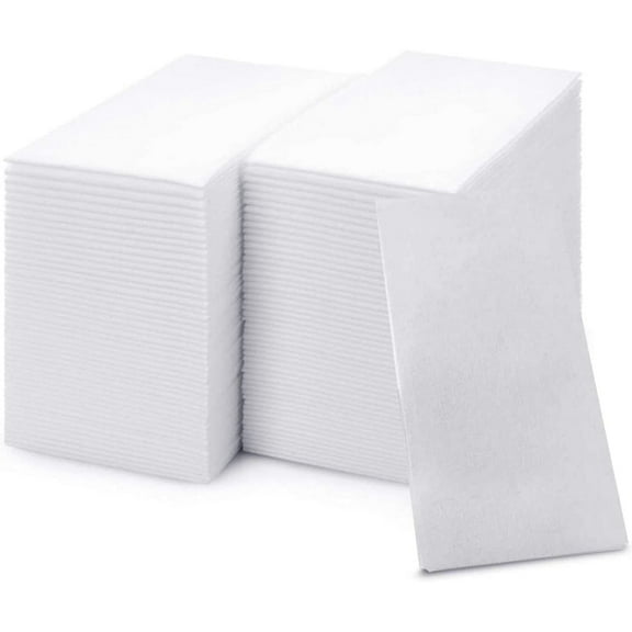 Shawberri Linen-Like White Disposable Napkins for Bathrooms, Parties, Weddings, Events, 50 Count