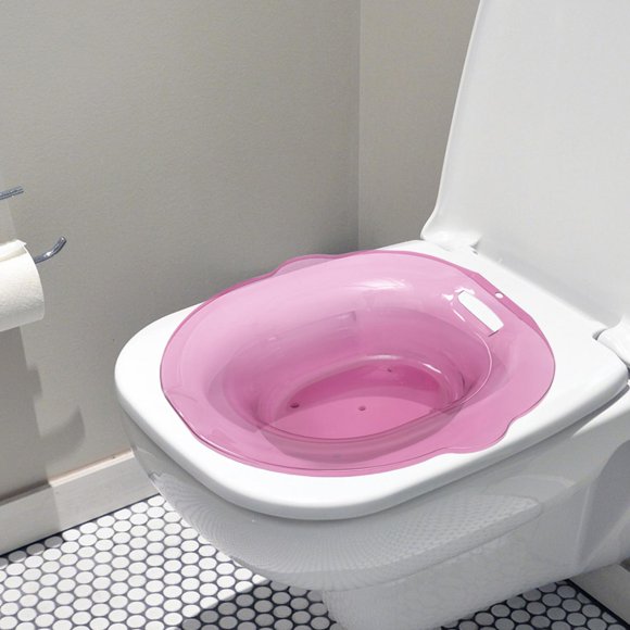Baño de Asiento para Asiento de Inodoro Asiento de Colgable Portátil Reutilizable Área de Asiento Más Amplia Bañera de Inodoro Bidé de Baño de C , Rosa
