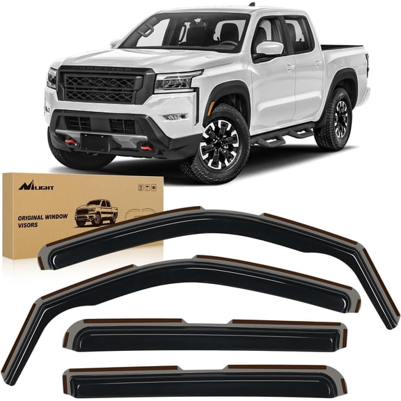 Nilight in-Channel Rain Guards for Frontier Crew Cab 2022 2023 2024 2025, Vent Window Visors, Original Window Deflectors-4PCS