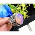 thumbnail image 2 of 925 Silver Plated Natural Ethiopian Blue Multi Fire Opal Stone Ring Looking Gorgeous Ring Certified Ring, 2 of 4