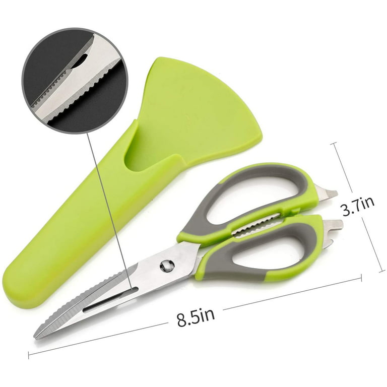 Kitchen Shears, Green, Kitchen Scissors Stainless Steel Come Apart  Multipurpose, Heavy Duty Sharp, Easy Wash with Magnetic Holder, for Food,  Meat, Fish and Vegetable, etc. 