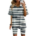 thumbnail image 2 of XWSHYW Going out Tops for Women Women Casual Summer V Neck Short Sleeve Tops And Short Pants Suit, Sizes S-3XL, 2 of 7
