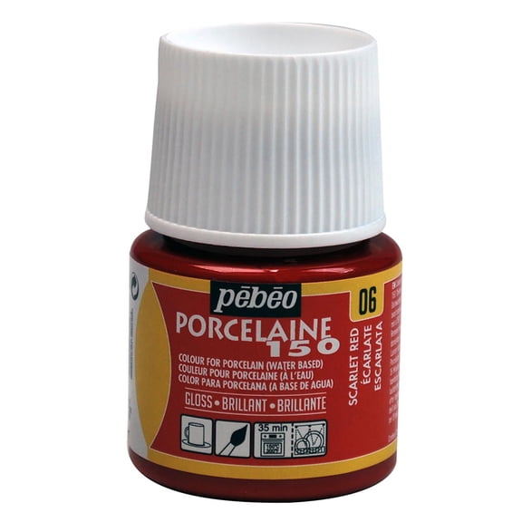 Pebeo Porcelaine 150 Paint, 45ml, Scarlet