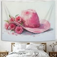 thumbnail image 3 of Pink Western Tapestry, Funny Hot Pink Cowgirl Hat Tapestry for Bedroom, Preppy Howdy Cowgirl Tapestry Aesthetic Wall Hanging for Teen Girls Women College Dorm Living Room Party Decor, 70X60IN, 3 of 5