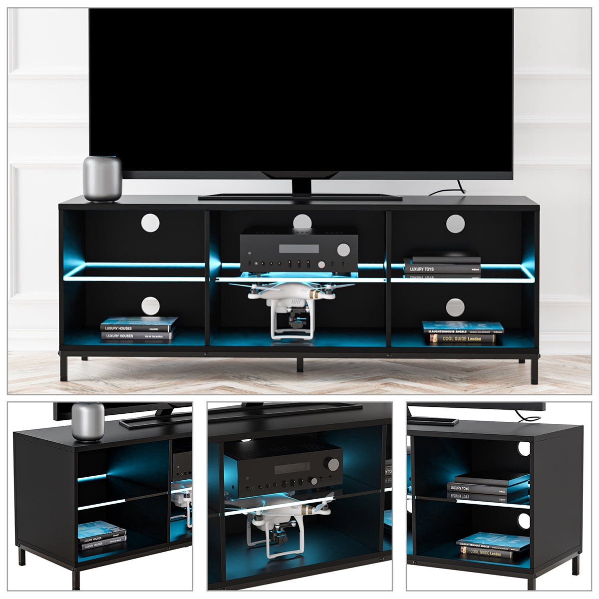 Buy LED TV Stand for 65 TV Modern Entertainment Center with LED Lights