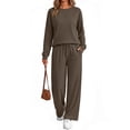 thumbnail image 4 of Fantaslook 2 Piece Womens Lounge Sets Casual Travel Outfits Fall Matching Sweatsuits Long Sleeve Sweatshirt and Wid Leg Pant Pajamas Set, 4 of 9