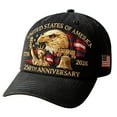 thumbnail image 2 of U.S. 250th Anniversary Celebration Hat 250th Anniversary Commemorative Hat USA Patriotic Baseball Cap Embroidered Printed Adjustable, Unisex, Tribute Gift for Veterans, Men, Women, 1766-2026, 2 of 8