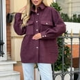 thumbnail image 4 of YAYUBA Women's Winter Sherpa Jacket Button Down Fuzzy Shacket Outwear Coat with Pockets, 4 of 6