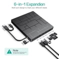 thumbnail image 2 of External CD DVD Drive USB 3.0 & Type-C, External CD DVD Burner CD/DVD /-RW/ROM, High Speed Transmission, 2 of 4