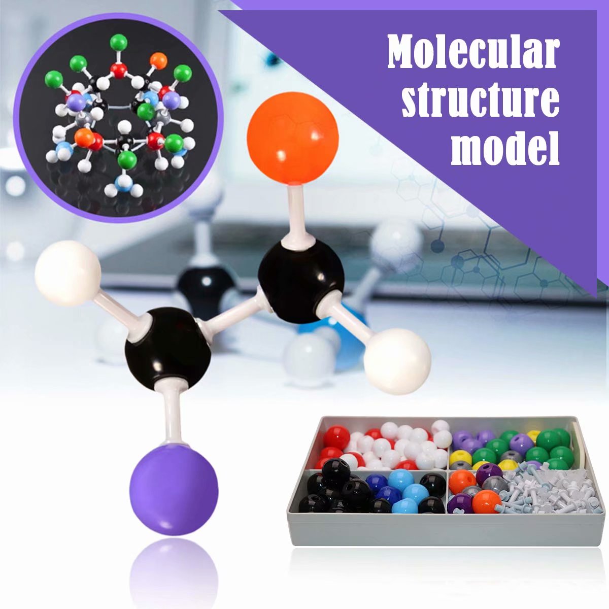 240 Pcs Molecular Model Kit Organic Chemistry Molecular Electron Orbital Model Atom Links Educational Toys Teaching Learning Set for Student Teacher