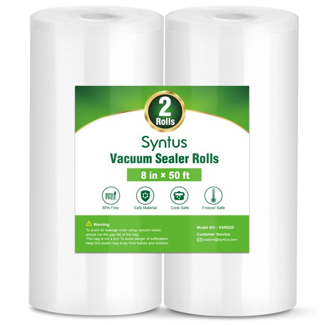 Bolsas para envasadora al vacío Syntus, 2 rollos de 8 x 15 m, grado comercial