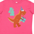 thumbnail image 4 of Inktastic 4th Birthday Dinosaur Boys or Girls Toddler T-Shirt, 4 of 5