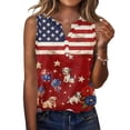 thumbnail image 2 of 250th Anniversary Usa Shirt Women Casual National Flag Print Sleeveless Shirts Patriotic Shirts Tees, 2 of 7