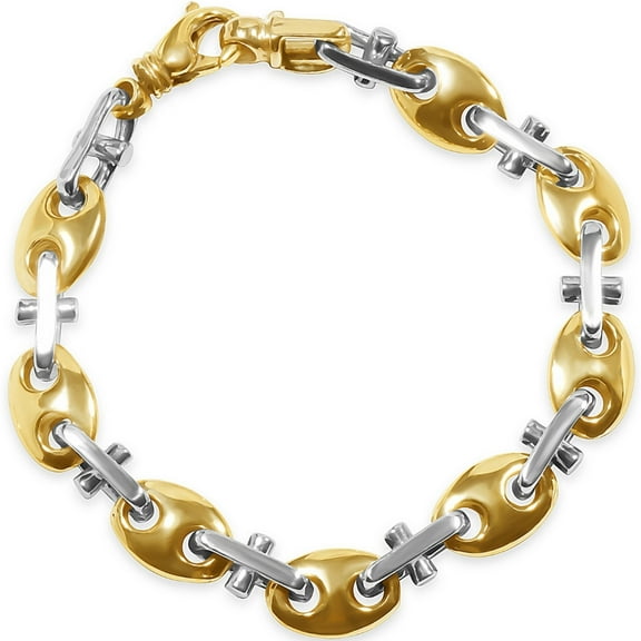 Pompeii Men's Marine Link 14k Gold (46gram) or Platinum (74gram) 7-10mm Bracelet 8.5" (,)