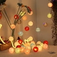 thumbnail image 2 of Thai Cotton LED String Lights, USB Battery Box, Courtyard Outside Bedroom Cabinet Window, Christmas Decoration Lights (Macaron [USB Type Always On] 3 Meters 20 Lights), 2 of 5
