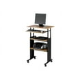 thumbnail image 1 of Safco Products Muv 35-49"H Stand-Up Desk Adjustable Height Computer Workstation with Keyboard Shelf, Medium Oak (SAF1929MO), 1 of 4