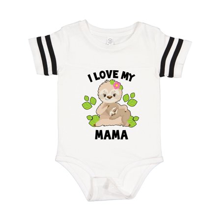 

Inktastic Cute Sloth I Love My Mama with Green Leaves Gift Baby Boy or Baby Girl Bodysuit