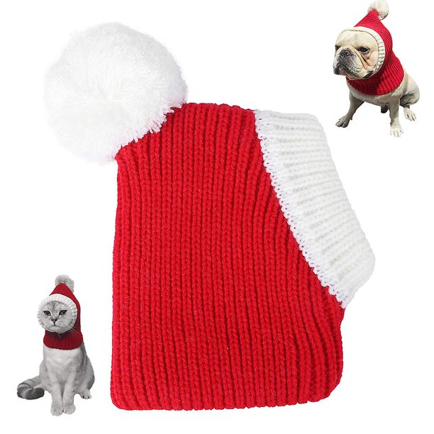 A Gorro navideño para perro, accesorios para disfraces navideños, bufanda de invierno, calentador de orejas y cuello