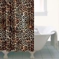 thumbnail image 4 of Brown and Black Leopard Print Shower Curtain 36"x72" ,Bathroom Decorative Shower Curtains Set with 12 Hooks,Modern Waterproof Washable Shower Curtain, 4 of 6