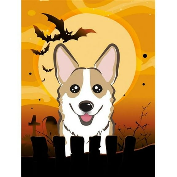 Caroline's Treasures BB1811CHF Halloween Sable Corgi Flag Canvas House Size , Large, multicolor